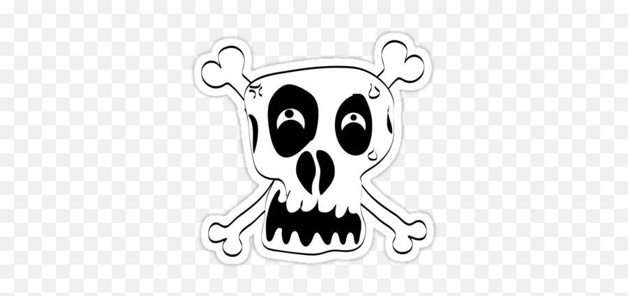 Skull And Cross Bones By Chillee Wilson - Skull And Crossbones Funny Png,Cartoon Skull Png