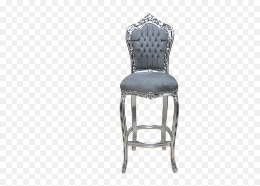 Bar Chair Silver Frame Grey Velvet - Decor Clasic Chair Png,Silver Frame Png