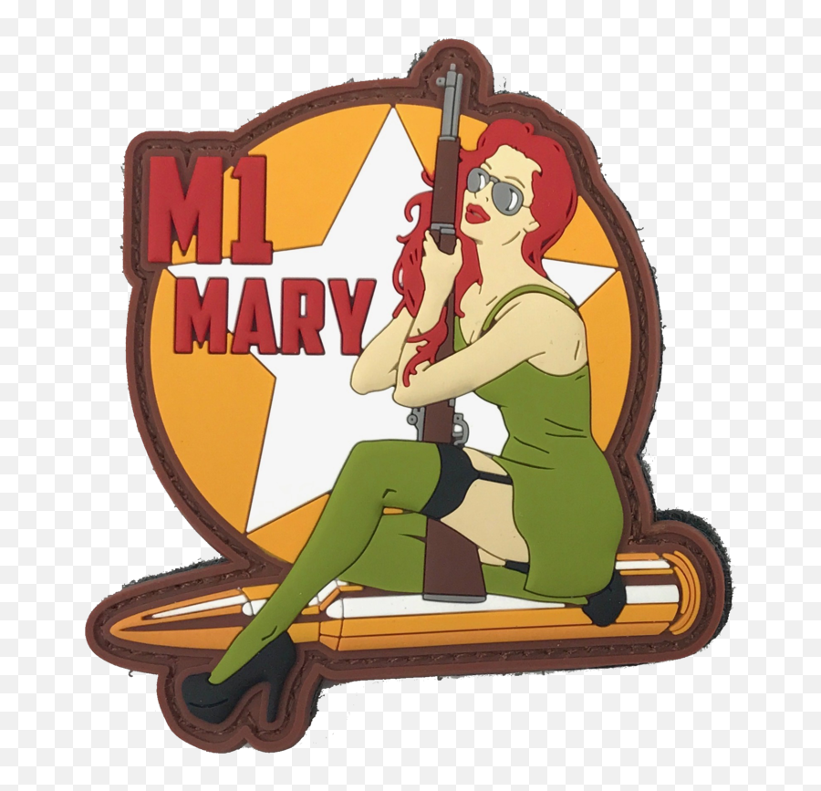 Wwii Pinup M1 Mary - Patch Pinup Vinyl Morale Patch Png,M1 Garand Png