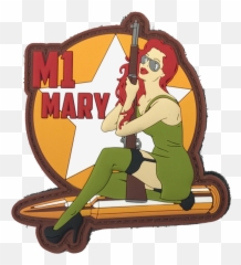Wwii Pinup M1 Mary - Patch Pinup Vinyl Morale Patch Png,M1 Garand Png