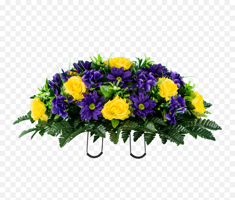 Yellow Rose With Purple Daisy - Bouquet Png,Yellow Rose Transparent