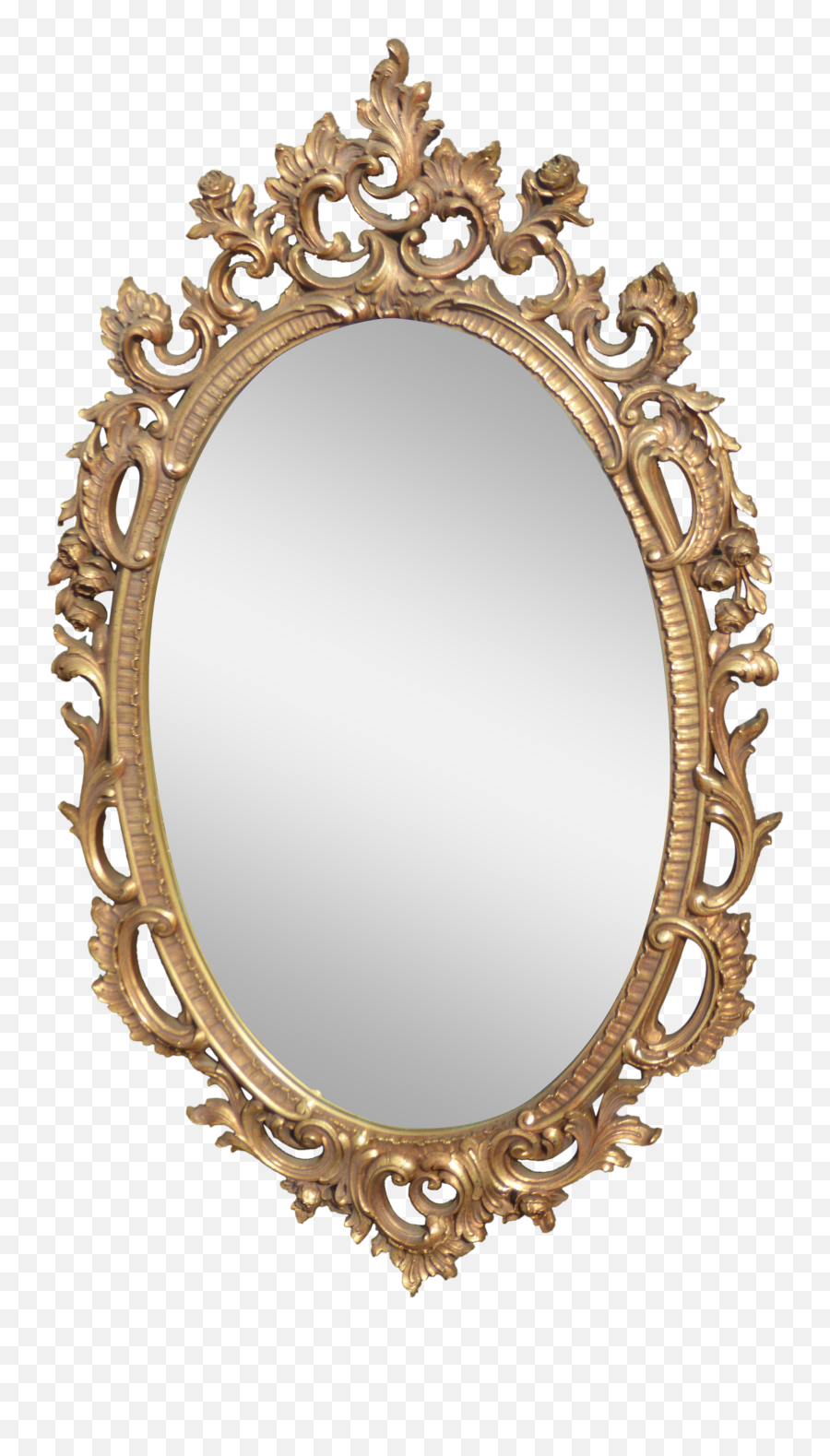 Large Vintage Syroco Ornate Scrolled Gold Wall Mantle Mirror - Mirror Png,Mirror Png