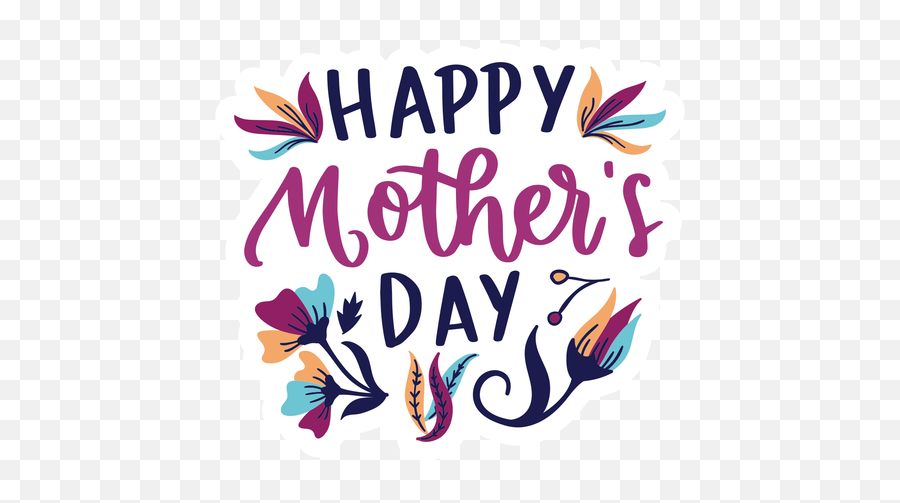 English Flower Text Sticker - Happy Mothers Day Vector Png,Happy Mothers Day Transparent