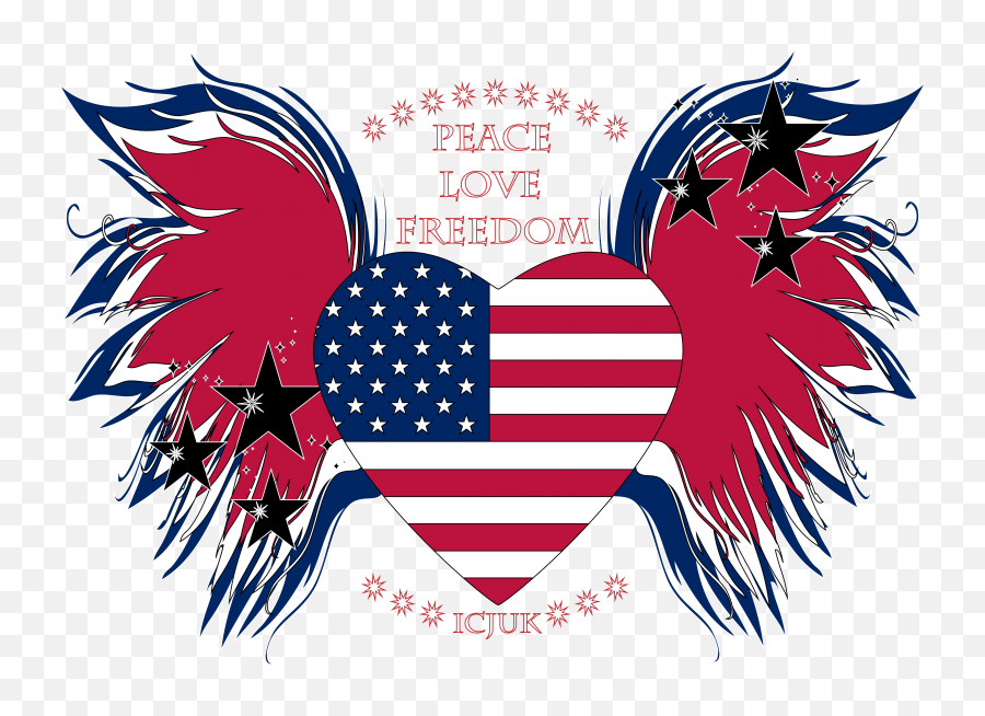 Freedom Clipart Us Flag - Clip Art American Flag Transparent Union Jack Love Heart Png,American Flag Transparent Background