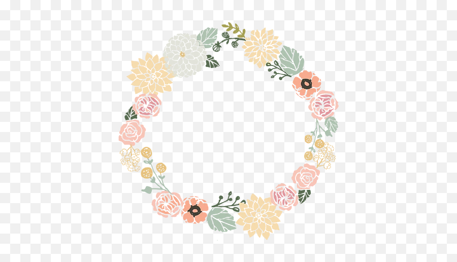 Floral Circle Frame Clip Art Ohmynai Designs - Frame Flower Vector Png,Transparent Circle Frame