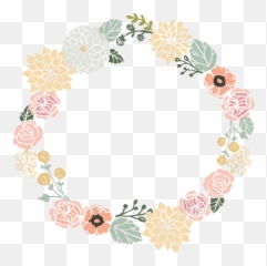 Floral Circle Frame Clip Art Ohmynai Designs - Flower Vector Png