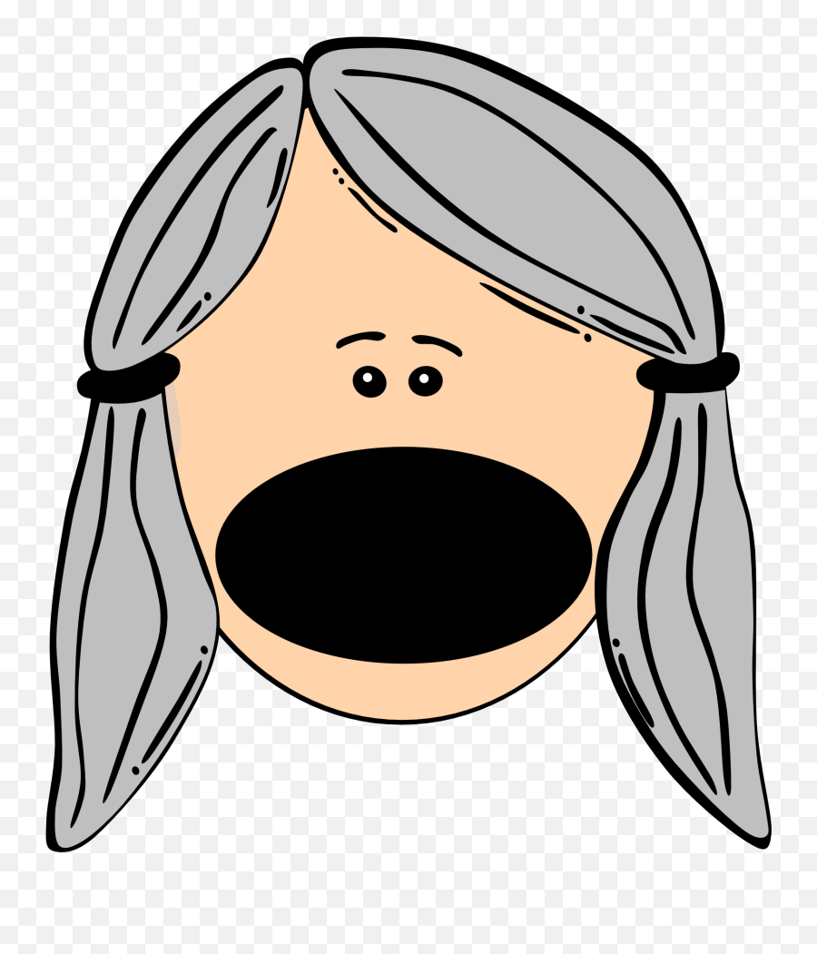 Painted Girl With Open Mouth - Cartoon Face With Big Mouth Png,Open Mouth Png