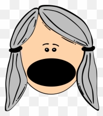 Painted Girl With Open Mouth - Cartoon Face With Big Mouth png
