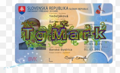 Slovakia Id Card Psd Template Photoshop - Horizontal png