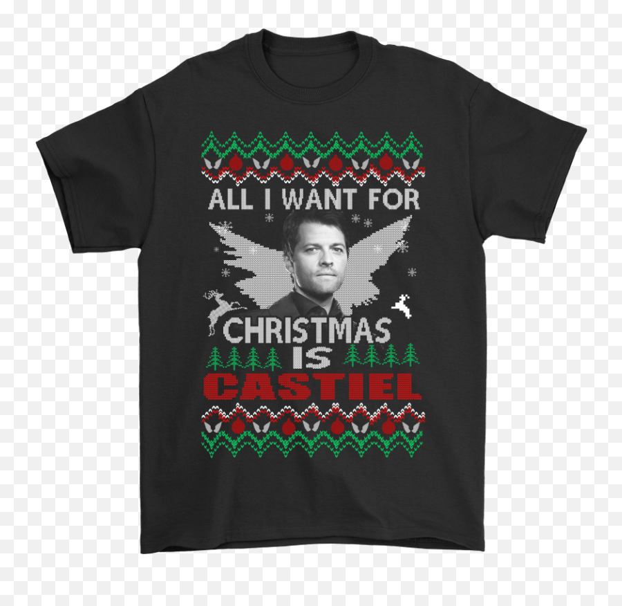 Castiel Supernatural Shirts - Garth Brooks Merry Christmas Png,Castiel Png