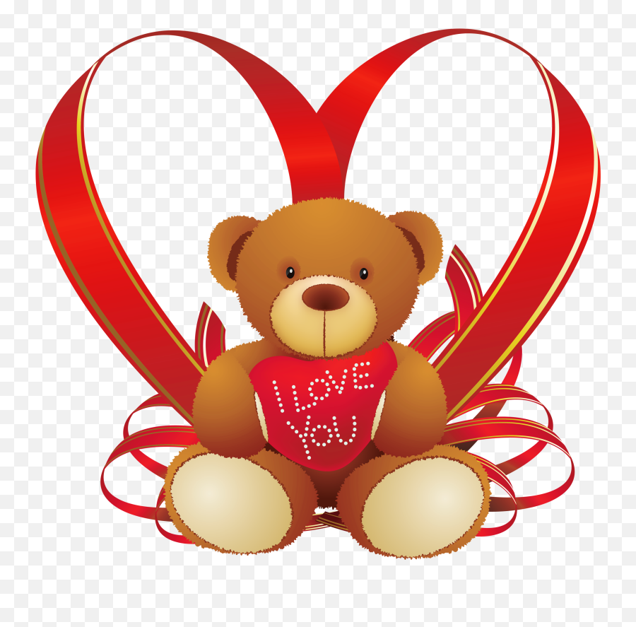 Red Heart With Teddy Bear Png Clipart - Teddy Bear Love Png,Red Heart Png