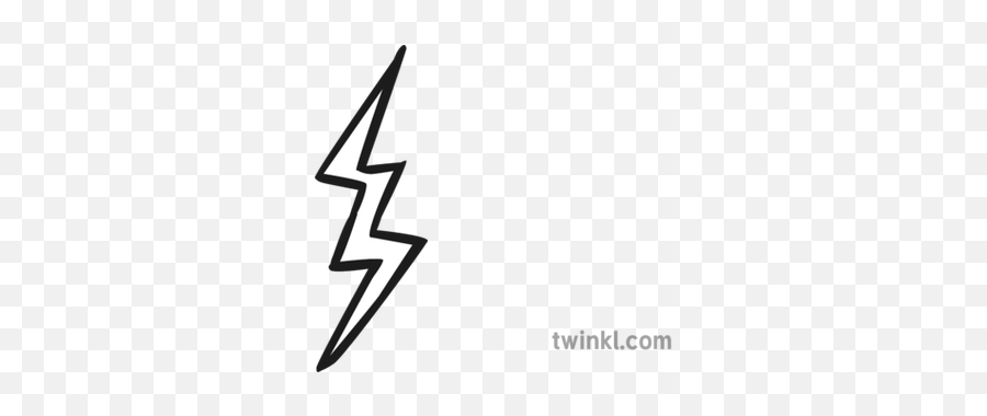 Lightning Bolt Black And White Illustration - Twinkl Lightning Bolt Black And White Png,Lightning Bolt Logo