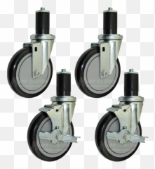 5 Food Prep Table Casters Nsf Certified Premium Floor Safe Wheels - Set of 4 Two Brakes png