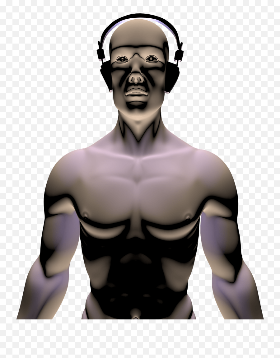 Robot With Earphones Transparent Png - Person With Headphones Png,Cartoon Headphones Png