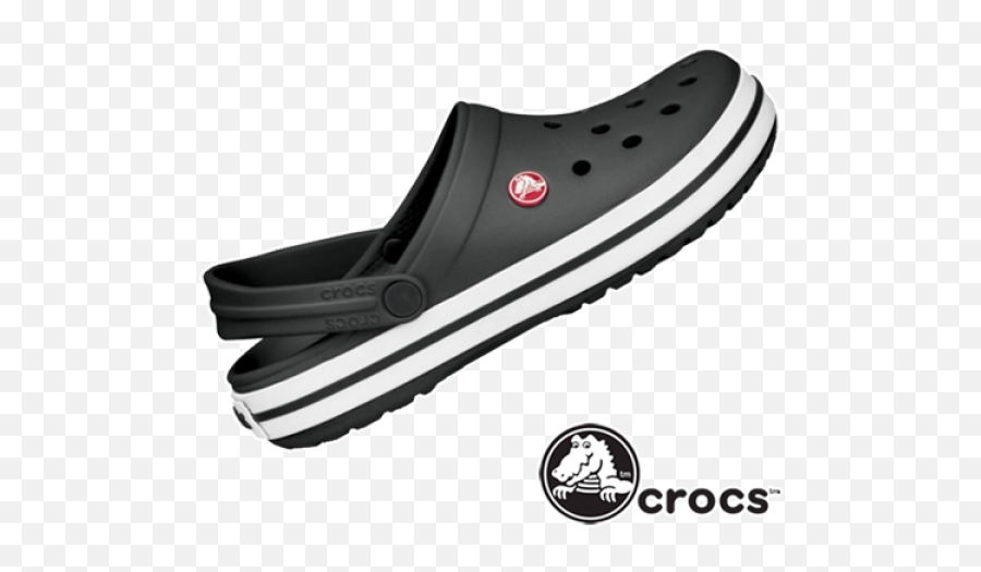 Download Hd Crocs Black Crocband Sandal - Crocs With White Crocs Offroad Png,Crocs Png