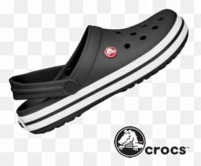 Download Hd Crocs Black Crocband Sandal - Crocs With White Crocs Offroad Png,Crocs Png