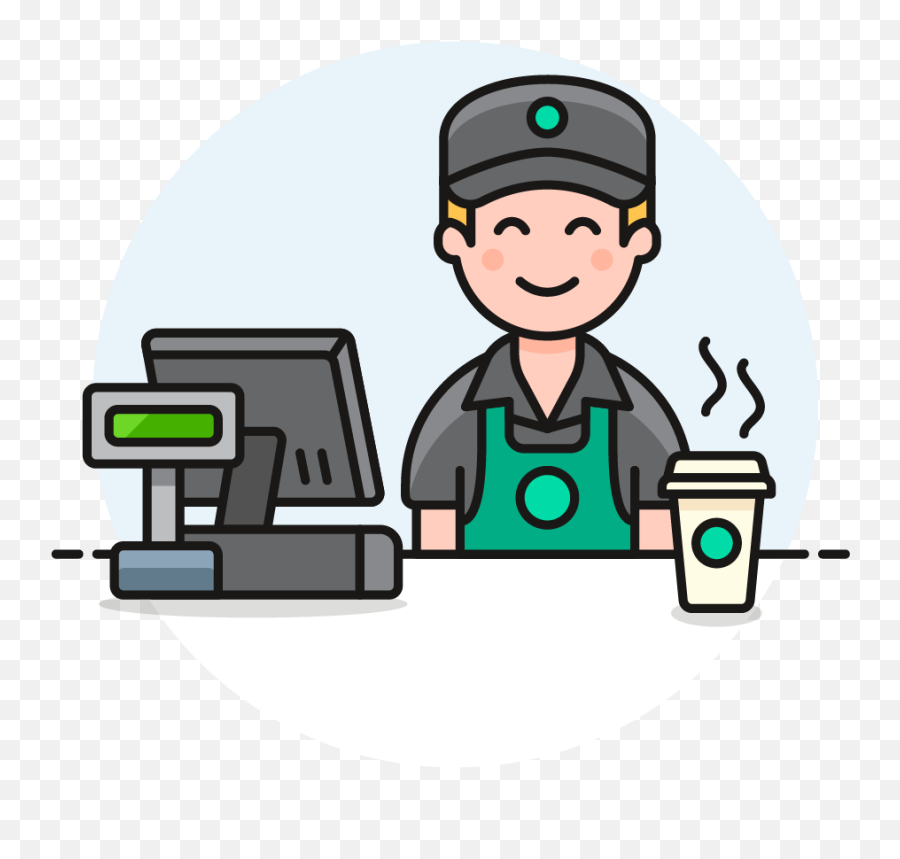 Male Clipart Barista - Cartoon Png,Barista Png