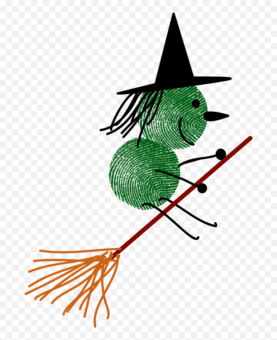 Thumbprint And Finger Witch Halloween - Ed Emberley Thumbprint Art Png,Thumbprint Png