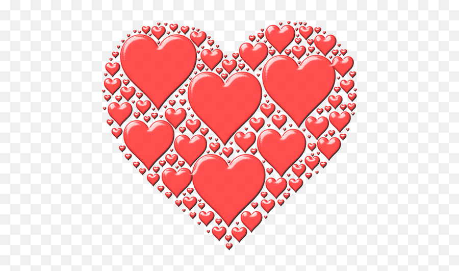 Vector Illustration Of Red Heart Made Out Many Small - Love Shape Blue Colour Png,Small Heart Png