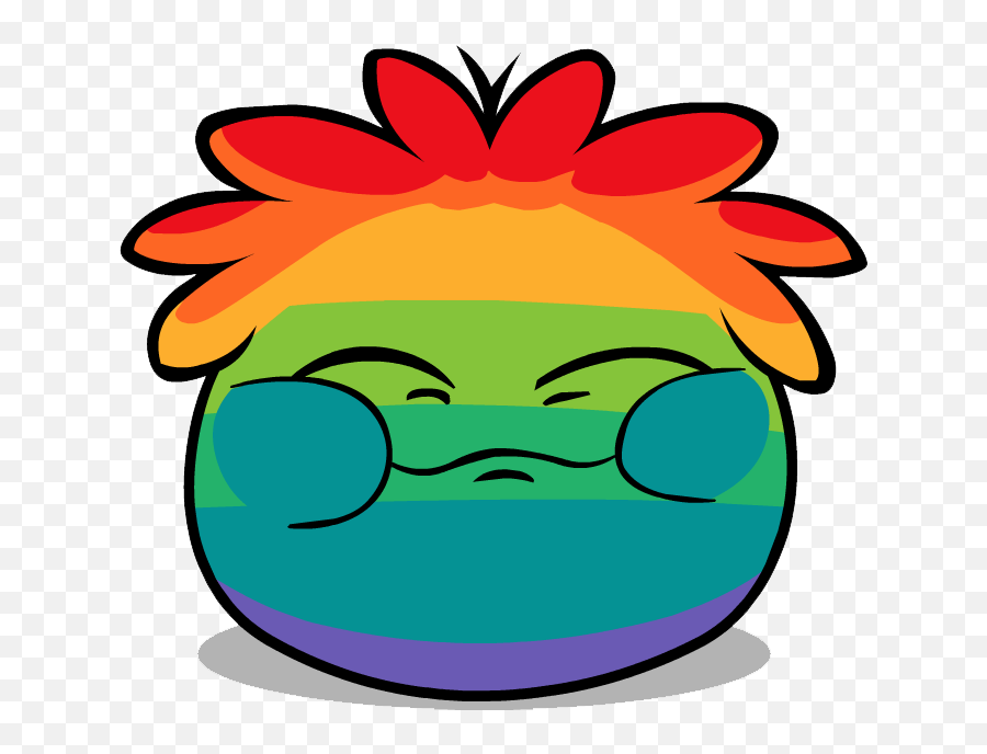 An Eating Rainbow Puffle - Puffle Club Penguin 682x607 Club Penguin Puffles Eating Png,Club Penguin Png