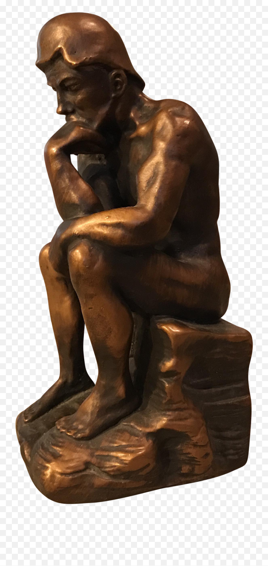 Vintage Marwal The Thinker Chalkware Statue - Carving Png,The Thinker Png
