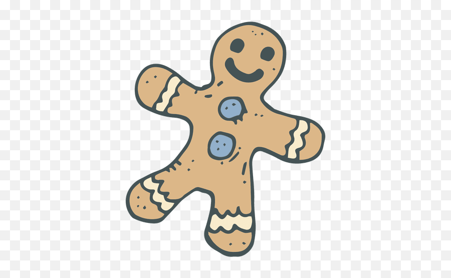 Gingerbread Man Hand Drawn Cartoon Icon - Gingerbread Man Cartoon Transparent Png,Gingerbread Man Png
