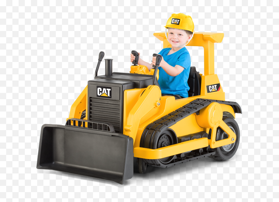 Kid Trax Cat Construction Toys Ride - Kid Ride On Tractor Png,Bulldozer Png