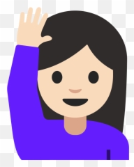 Emoji U1f64b 1f3fb - Emoji Black Hair Girl Png,Girl Emoji Png