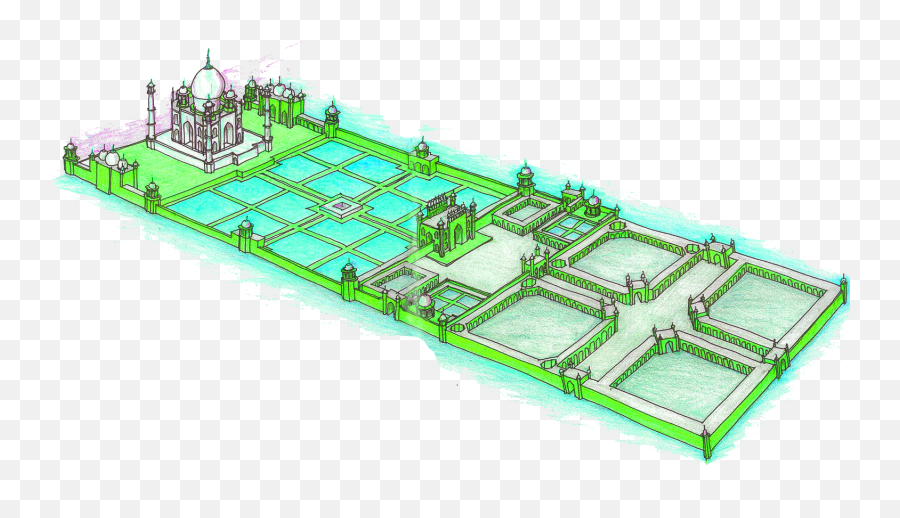 Taj Mahal Plán Transparent Cartoon - Agra Taj Mahal Plan Png,Taj Mahal Png