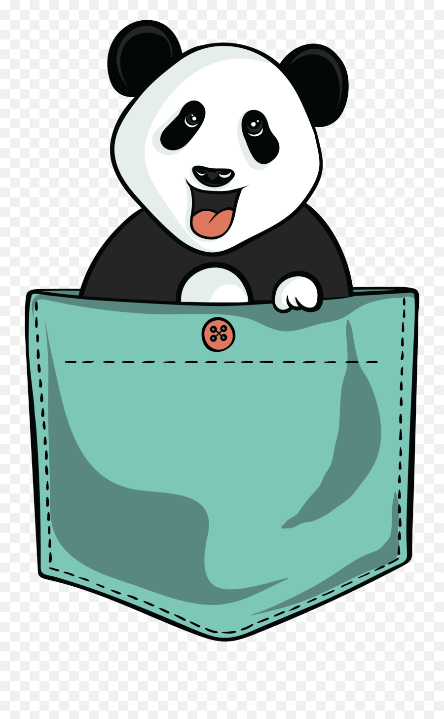 Panda Pocket Tshirt Design Vector - Shirt Pocket Design Png,Panda Png