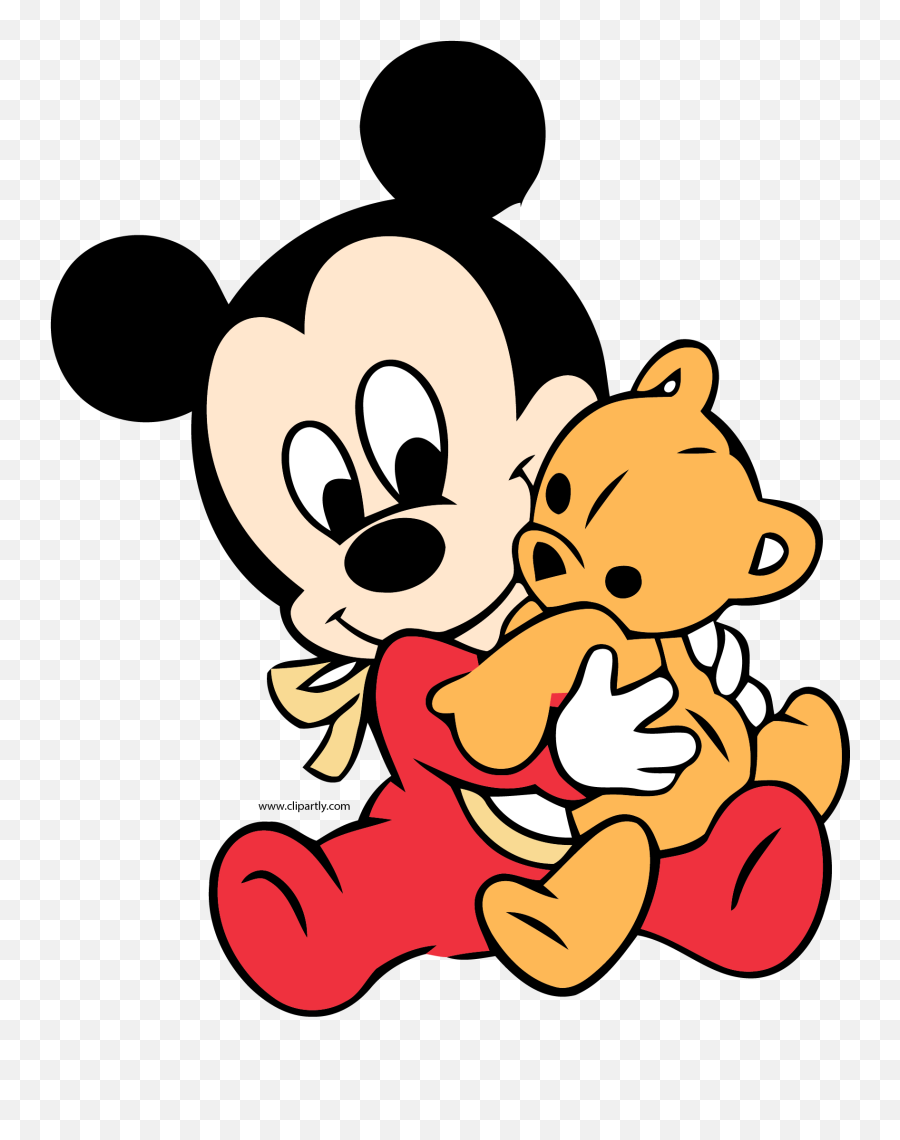 Baby Mickey Hug Toy Bear Clipart Png - Mickey Mouse Baby Cartoon,Hug Png -  free transparent png images 
