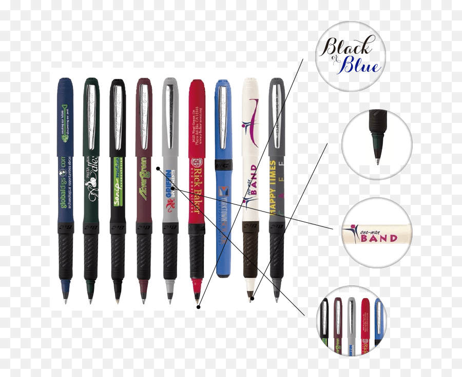 Promotional Custom Bic Grip Roller Ball Pen - Bic Grip Roller Blue Ink Png,Bic Pen Logo