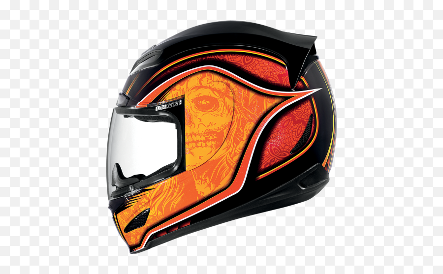Motorcycle Helmets - Motorcycle Helmet Orange Png,Icon Airmada Hard Luck Helmet