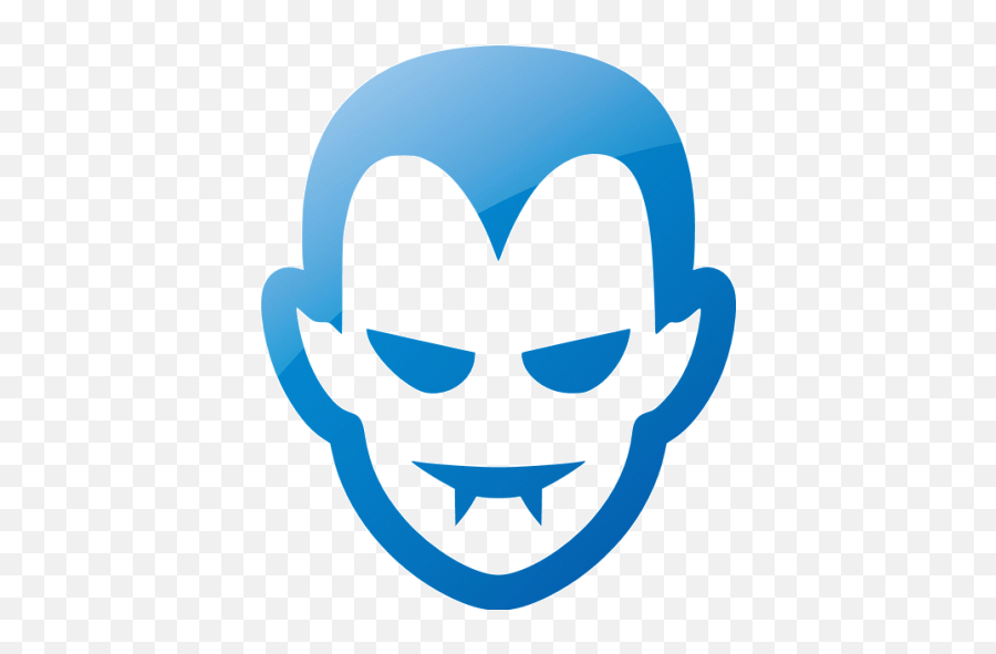Web 2 Blue Vampire Icon - Free Web 2 Blue Halloween Icons Vampire Clipart Black And White Png,Halloween Icon Pack