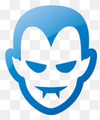Web 2 Blue Vampire Icon - Free web halloween icons Vampire Clipart Black And White png