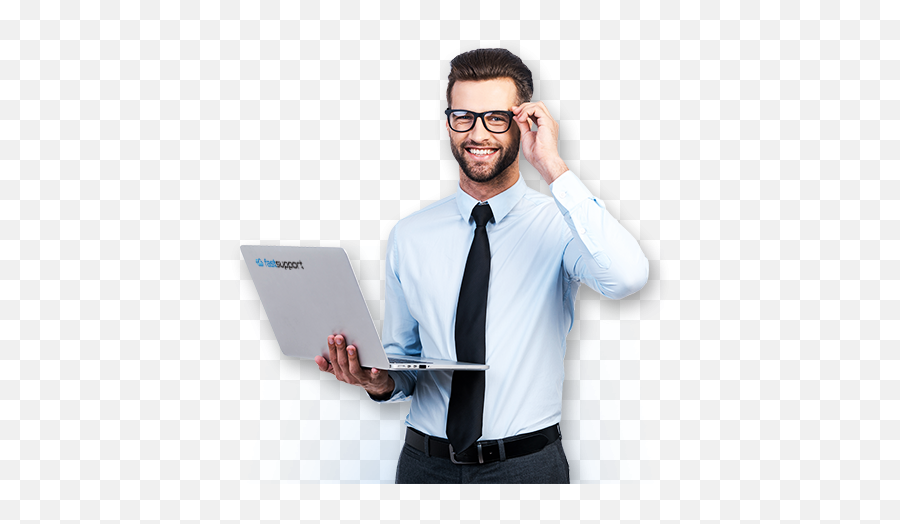 Download Hd Young Man Standing Png - Business Man With Laptop,Man Standing Png