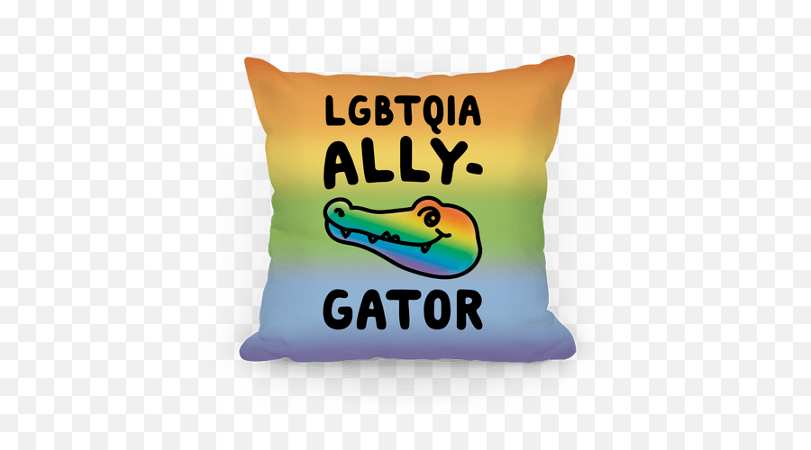 Lgbtqia Ally - Gator Throw Pillow Lookhuman Cushion Png,Gator Png