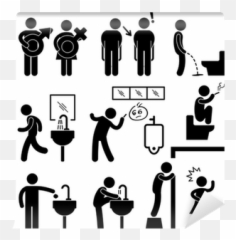 Wall Mural Funny Public Toilet Concept Icon Symbol Sign - Toilet Icon Png,Male Bathroom Icon
