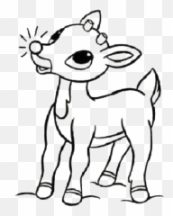 Cute Rudolph Reindeer Santa Christmas Coloring For - Cute Santa Coloring Pages Png,Rudolph Png