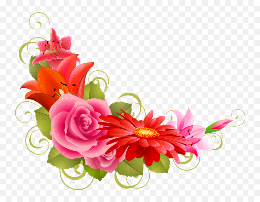 Scrapbook Dessin De Fleurs Clip Art Modèles - Wedding Corner Flower Design Png,Wedding Flowers Png