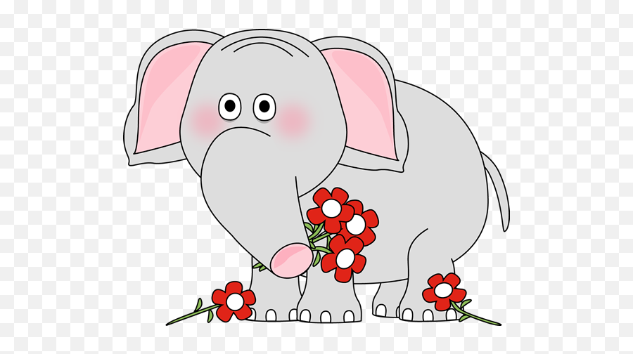 Elephant Valentine Clipart Cartoon Clip - Valentine Elephant Clipart Png,Giraffe Transparent Background