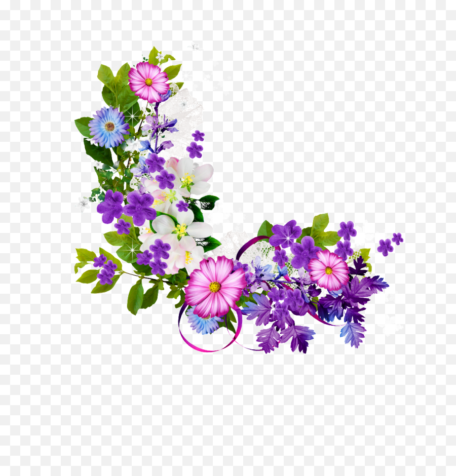 Hd Flower Border - Flower Border Png Hd,Purple Border Png