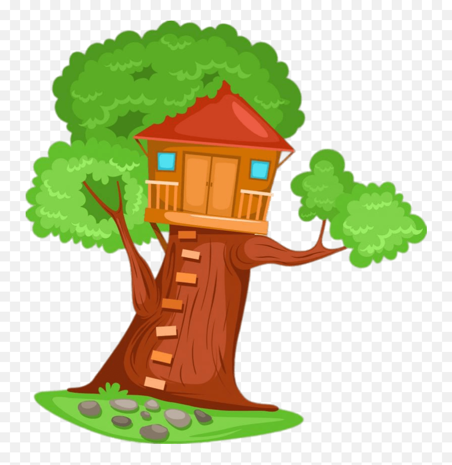 Treehouse With Red Roof Transparent Png - Tree House Transparent,Treehouse Png