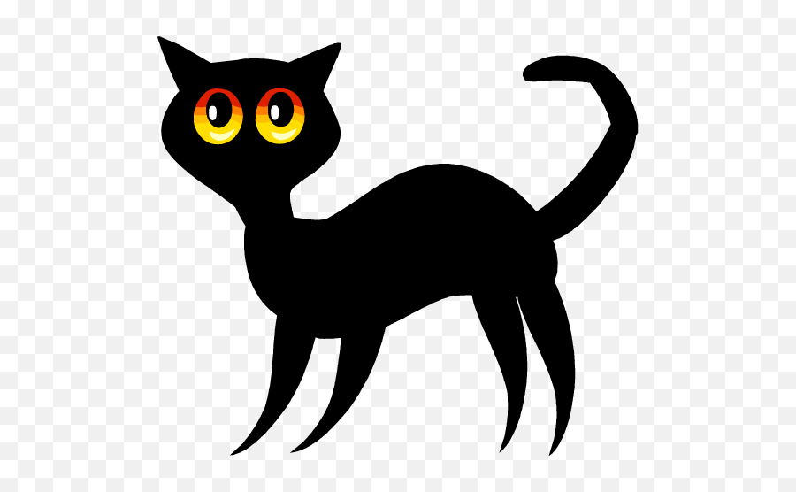 Free Black Cat With Yellow Eyes Clip Art Image From - Cartoon Clipart Black Cat Png,Cat Eyes Png