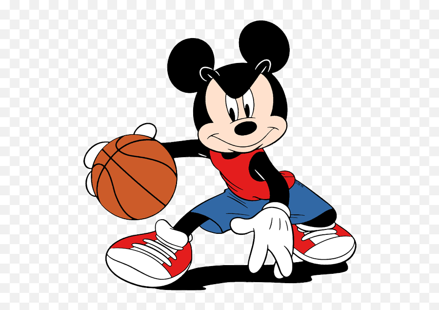 Mickey Mouse Clip Art - Mickey Mouse Basketball Clipart Mickey Mouse Playing Basketball Png,Basketball Clipart Png