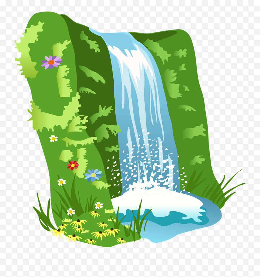 Mountain Clipart Nature - Waterfall Clipart Transparent Waterfall Cartoon  Png,Mountain Background Png - free transparent png images 
