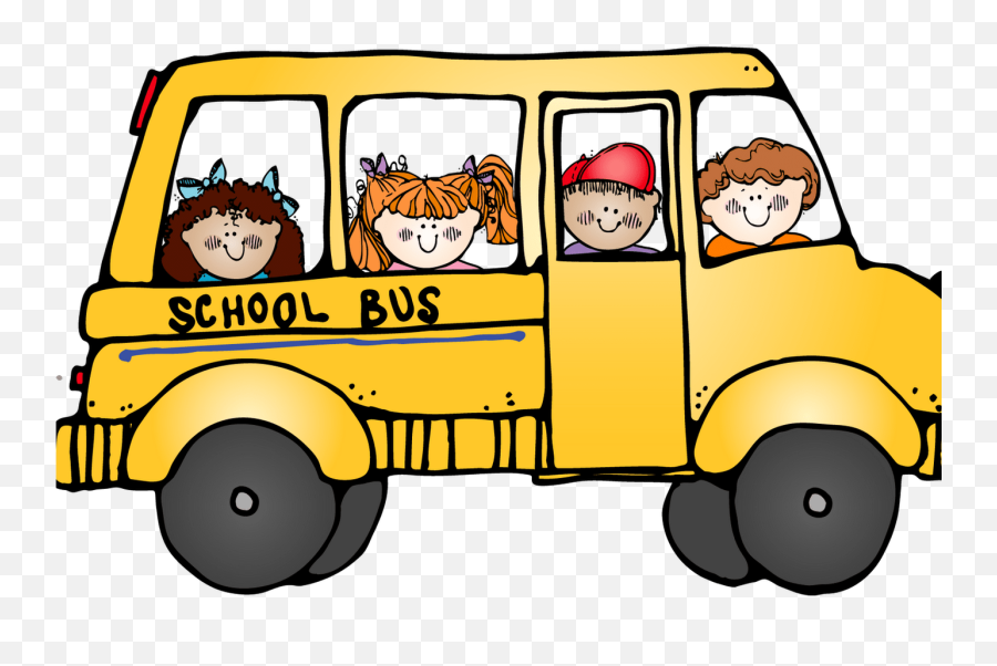 Girl School Bus Clipart - Field Trip No Background Png School Bus Clipart Black And White,Bus Transparent Background