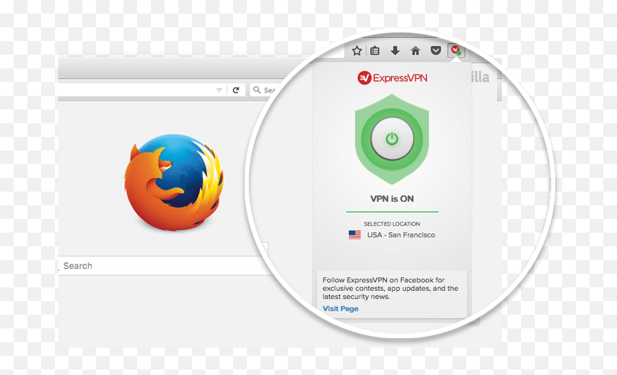 Download Close Up Of The Expressvpn Browser Add - Vpn Firefox Png,Firefox Png