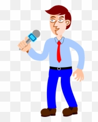 Man Speaking In A Microphone Clipart Free Download - Man Speaking With Microphone Clipart Png,Microphone Clipart Png