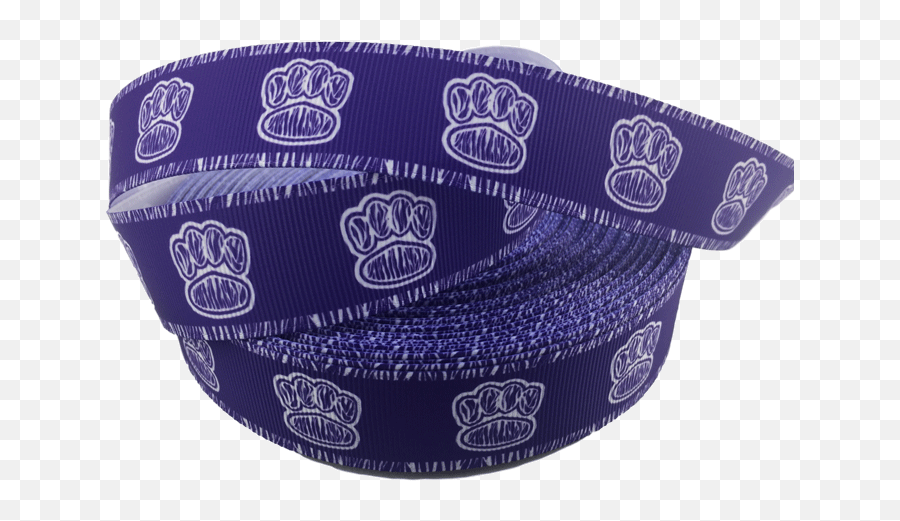 Purple Paw Print Grosgrain Ribbons 1 - Solid With Border Box Png,Paw Print Logo